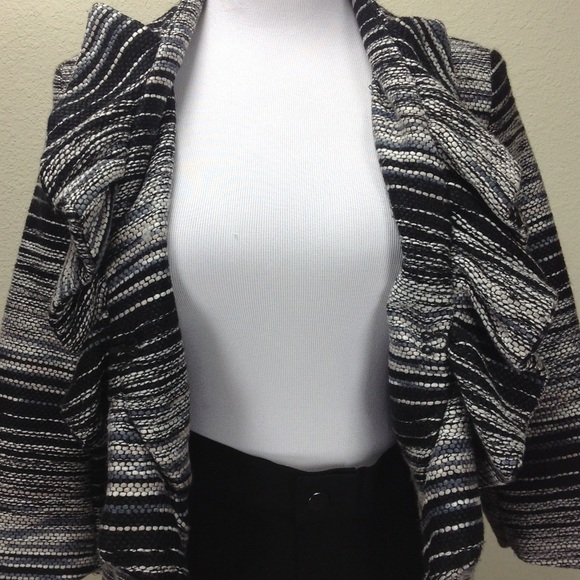 Democracy Black & Gray Peplum Blazer - Picture 3 of 8